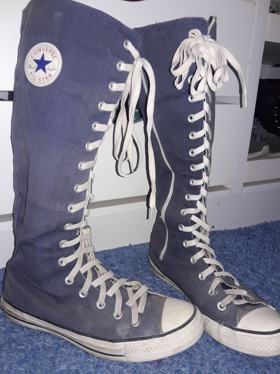 tenis all star cano alto azul claro