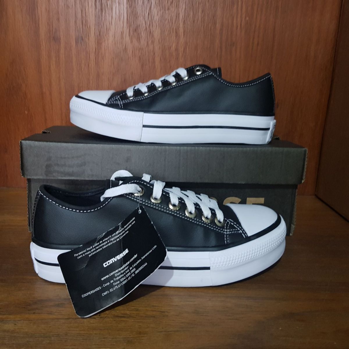all star preto plataforma couro