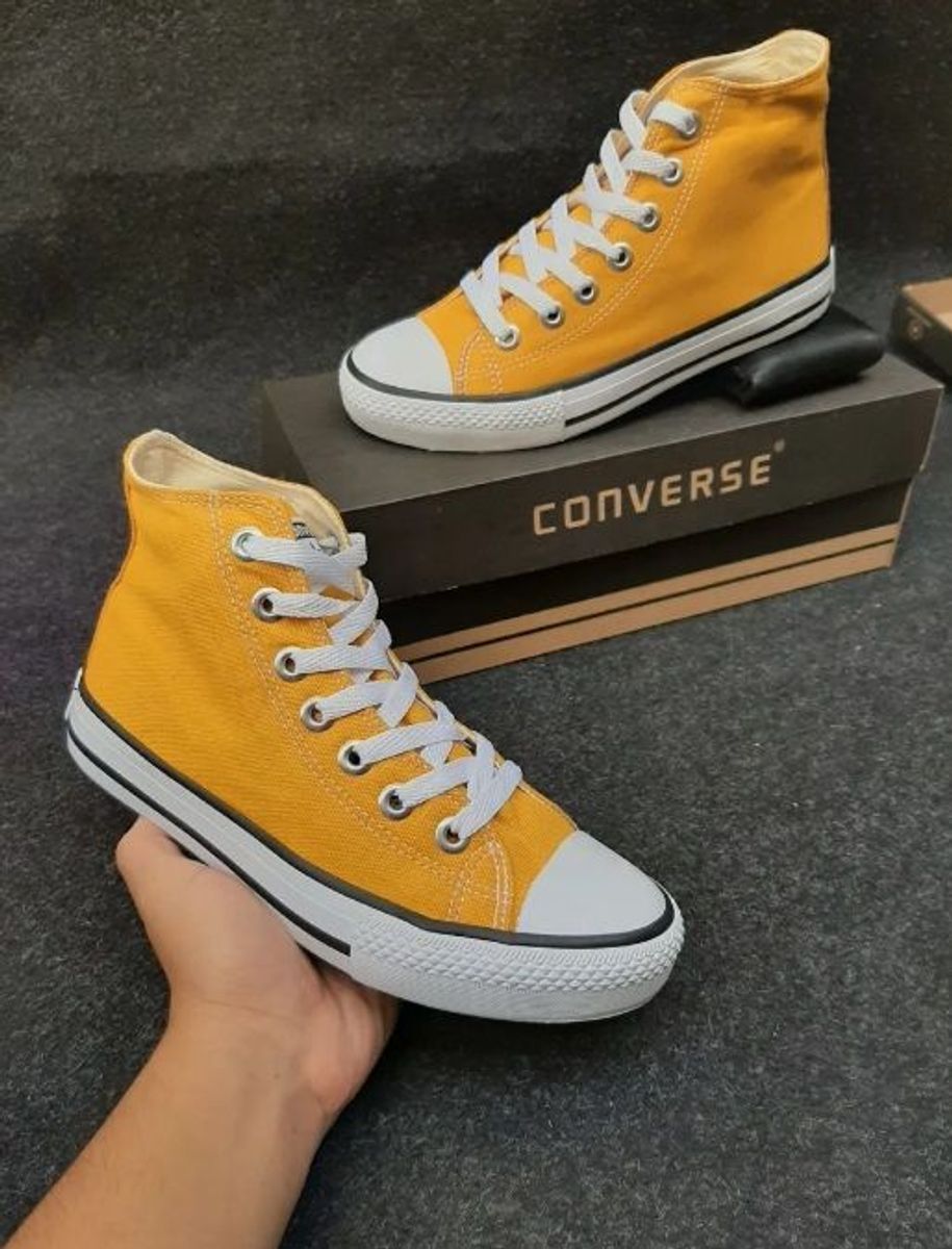 converse amarelo cano médio