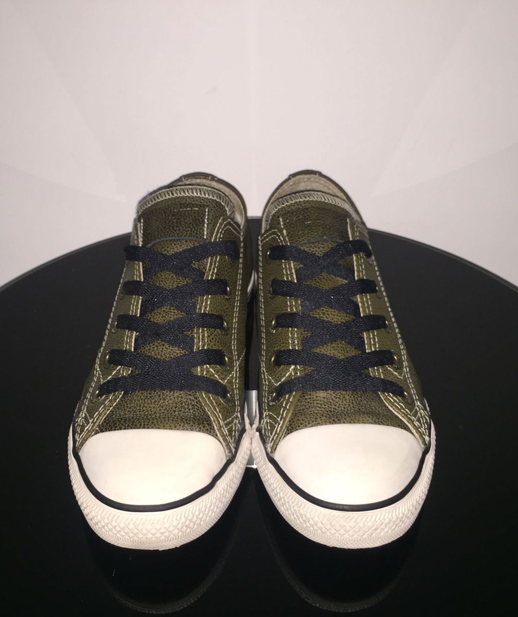 all star couro verde