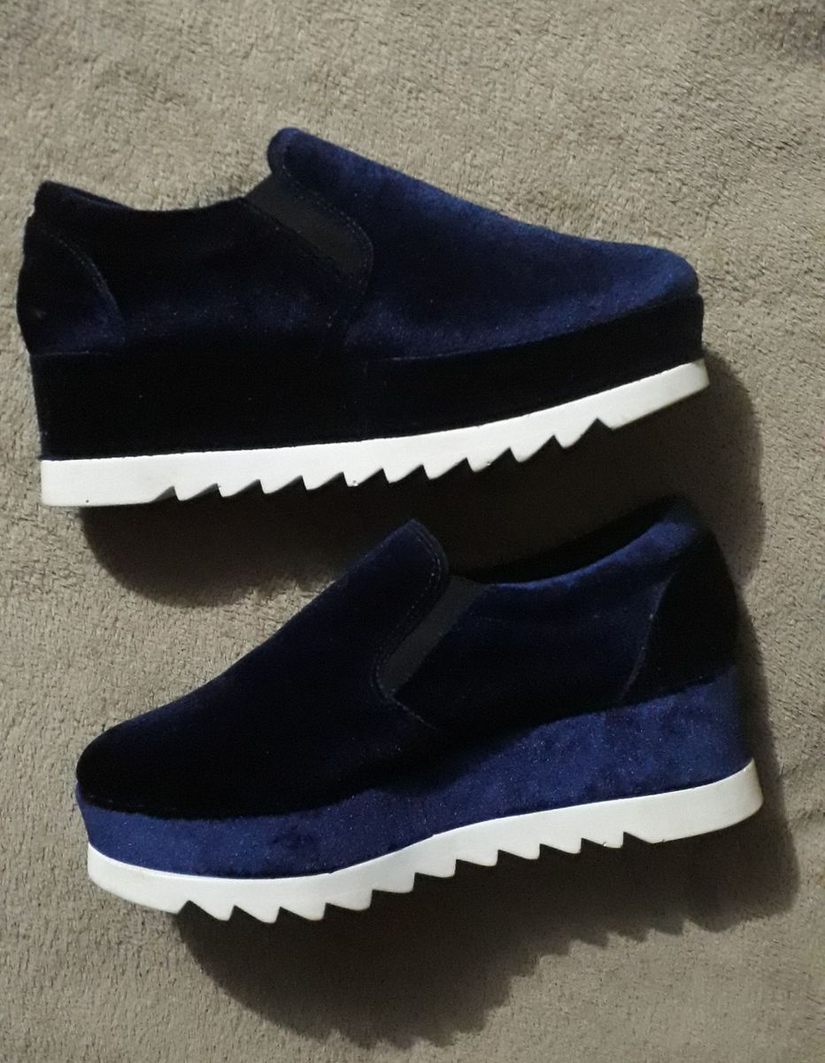 tenis plataforma veludo