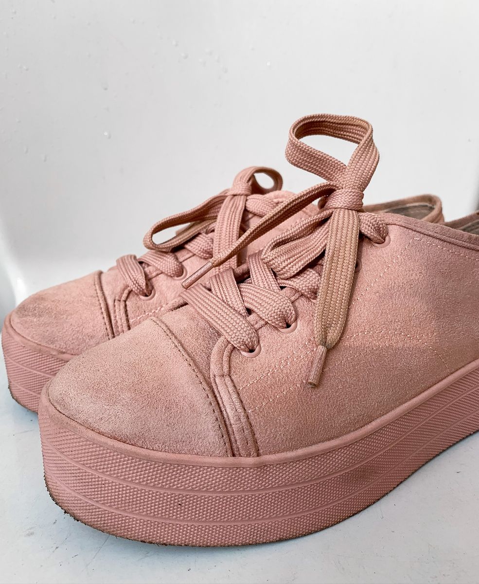 tenis alto feminino rosa