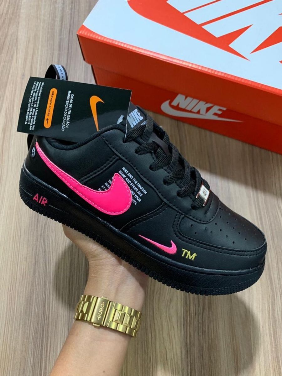 nike air force preto e rosa