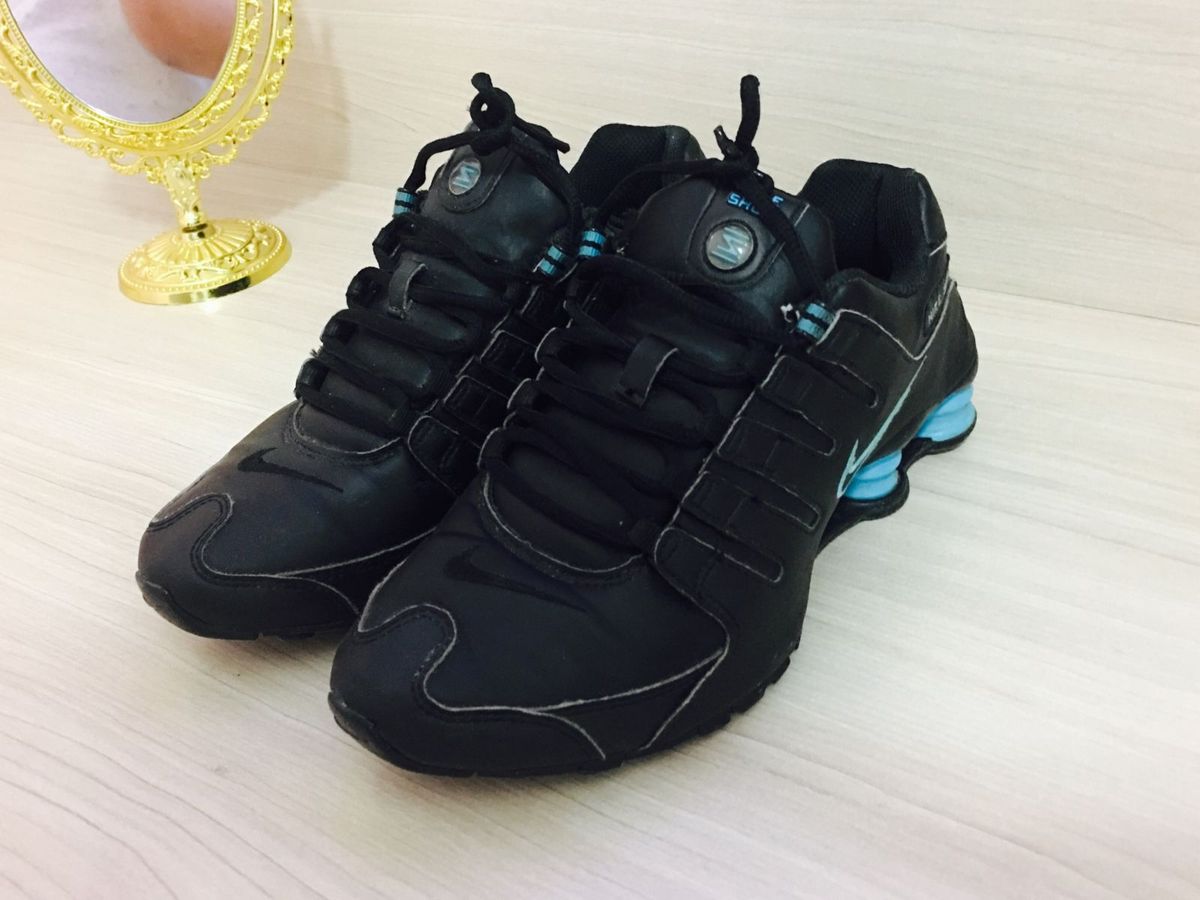nike shox preto e azul