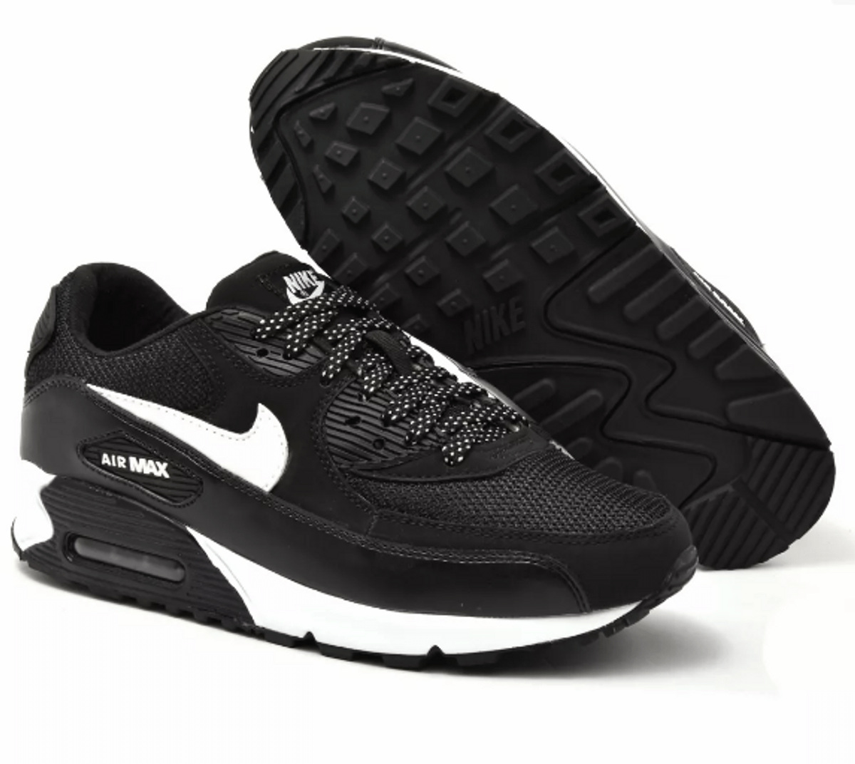 air max 90 preto com branco