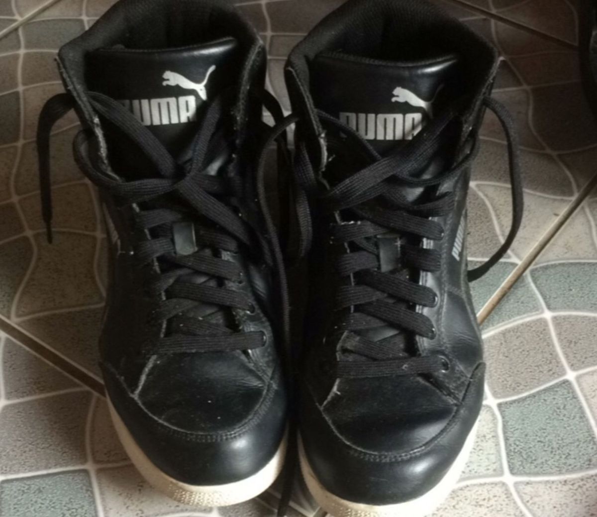 tenis puma preto couro