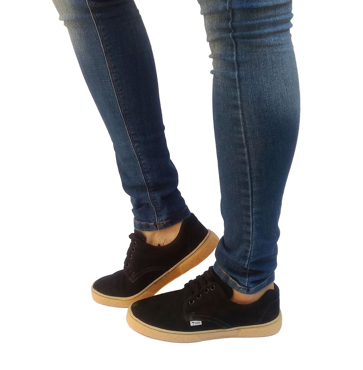 tenis feminino preto couro