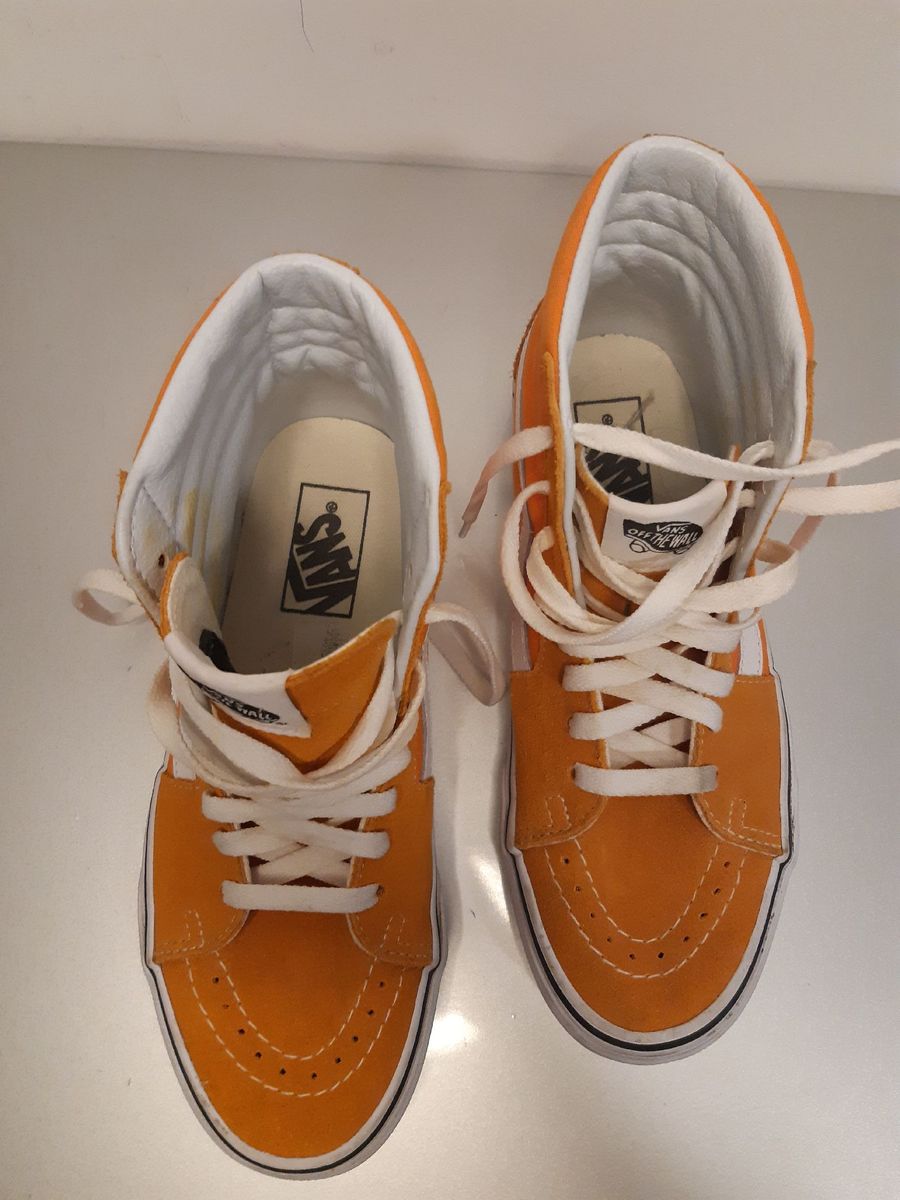 vans cano alto amarelo