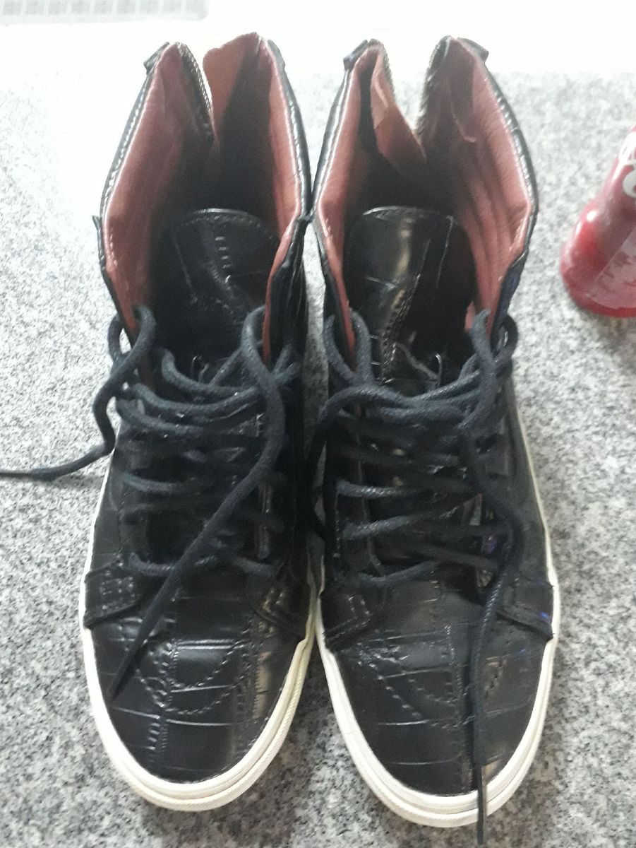 tenis vans cano alto couro