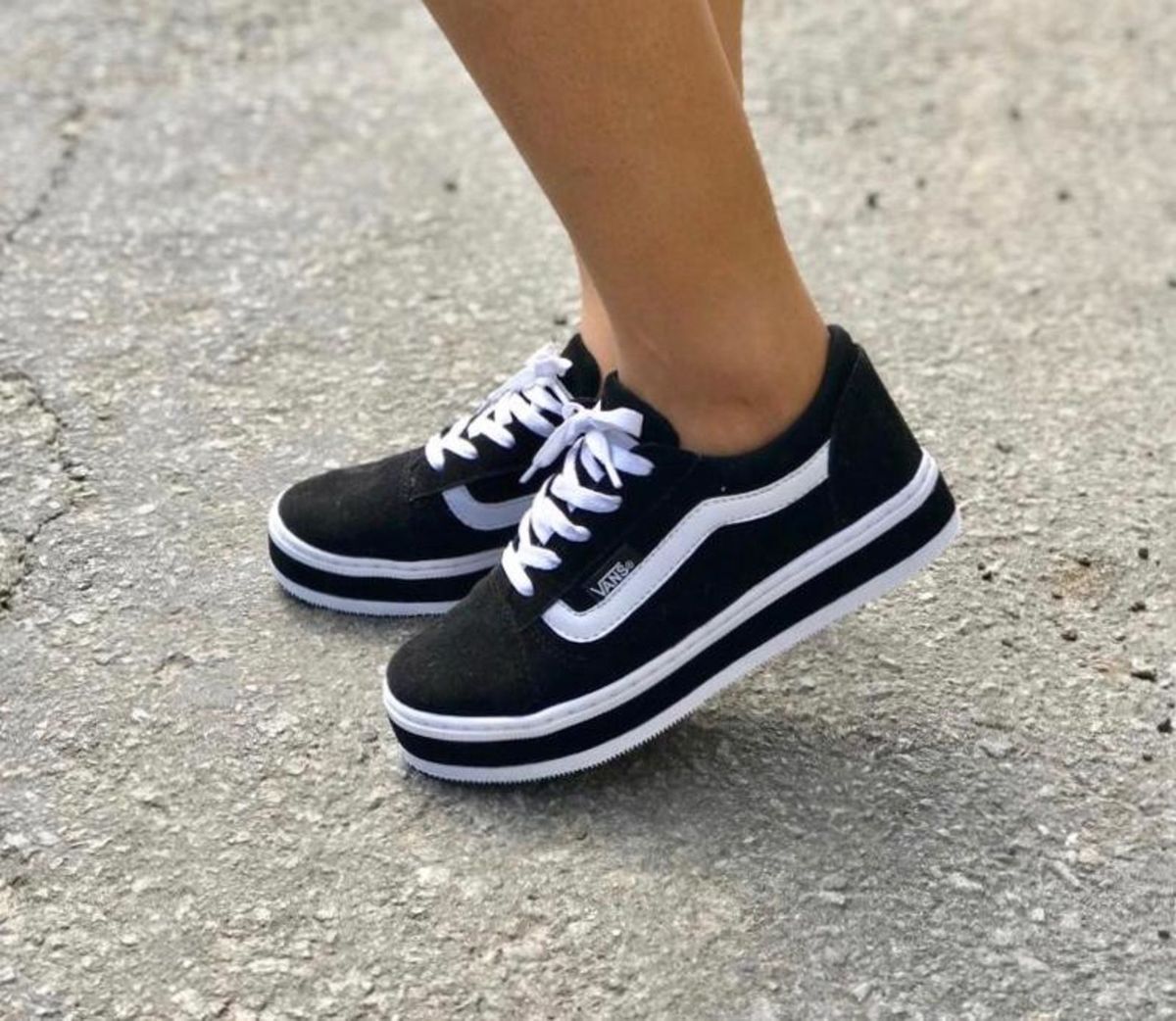 tênis vans old skool platform preto