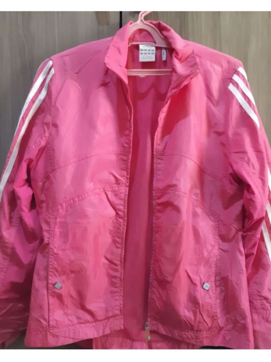 jaqueta corta vento adidas feminina rosa preta