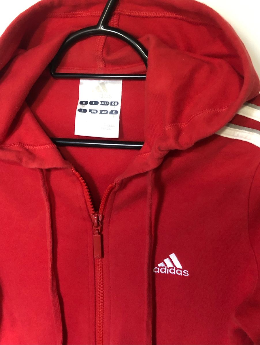 moletom vermelho adidas