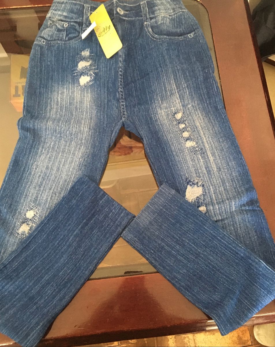 calça legging estampa jeans