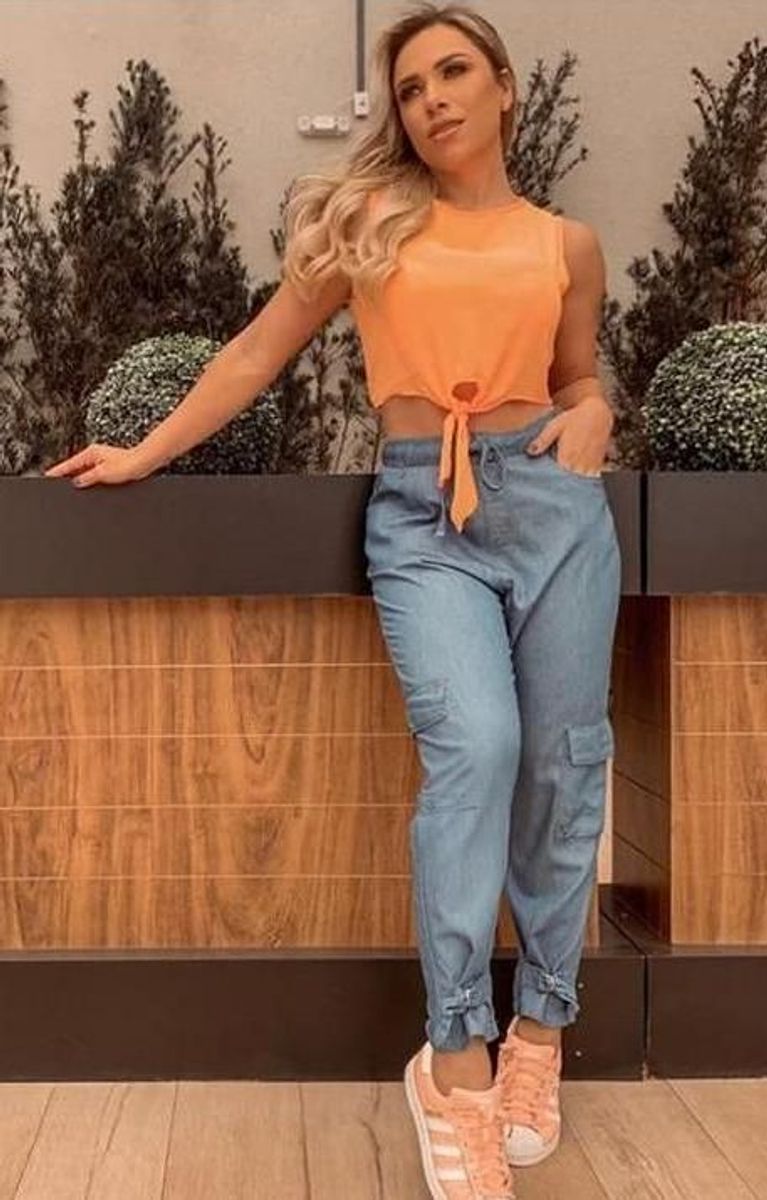 calça jeans tencel feminina