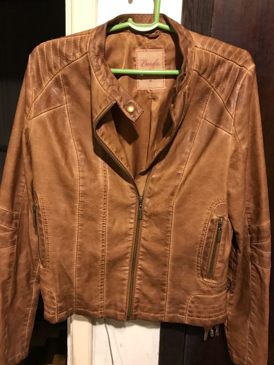 jaqueta de couro beagle
