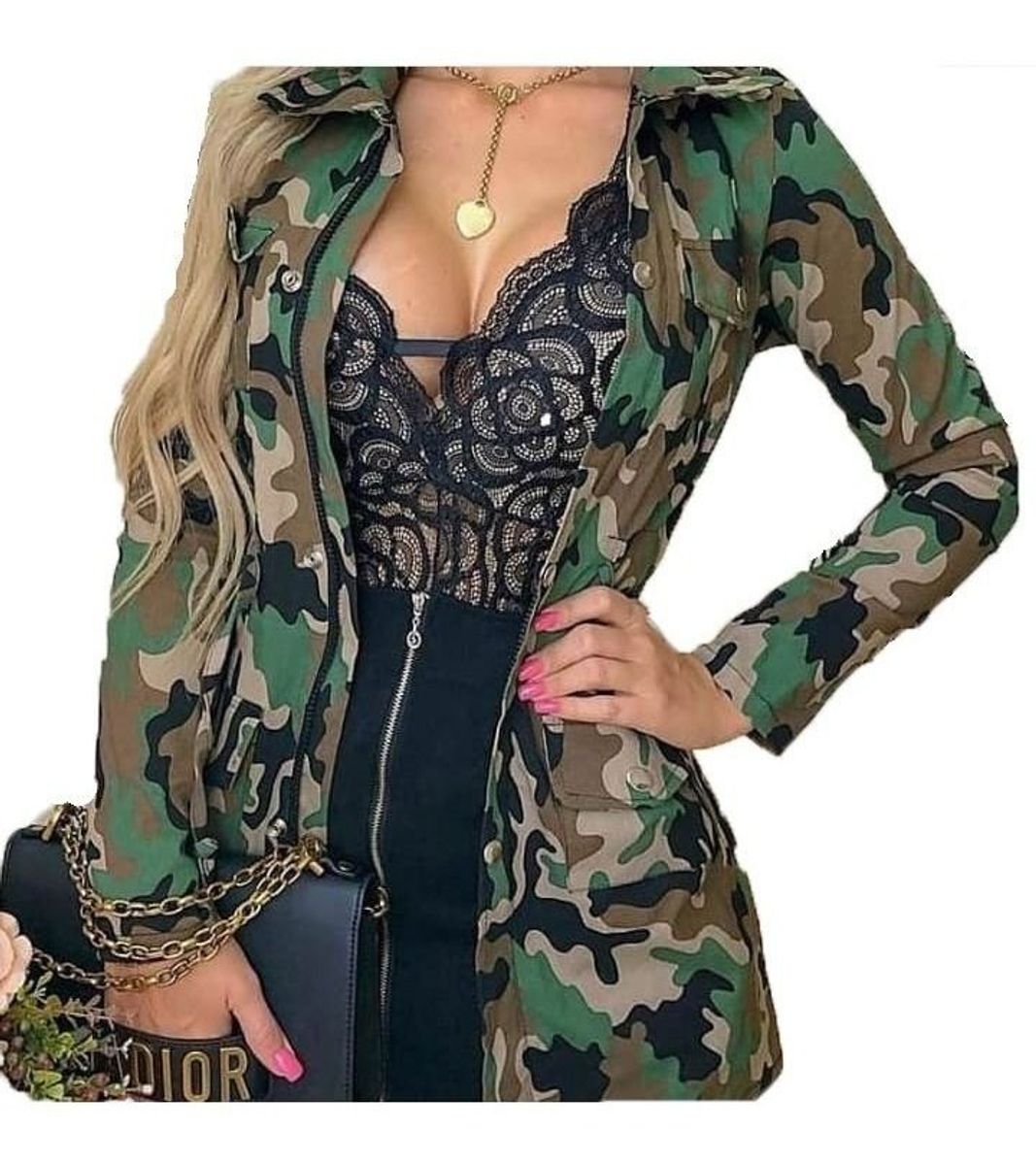 parka camuflada feminina mercado livre