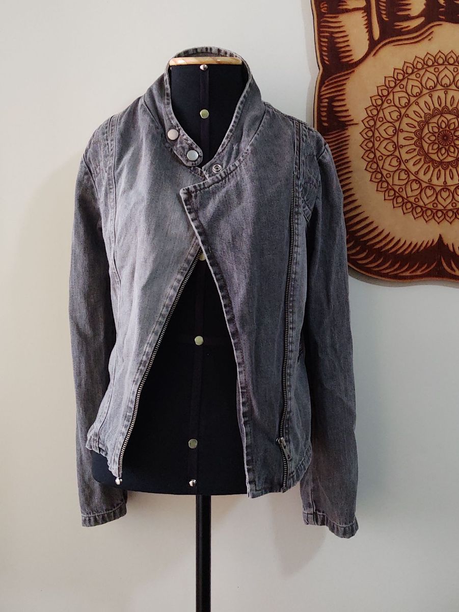 jaqueta jeans motoqueiro