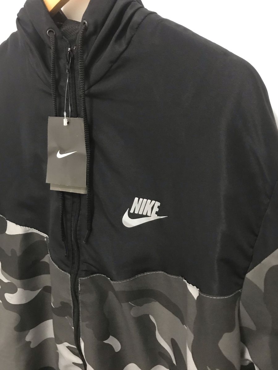 corta vento nike cinza e preto