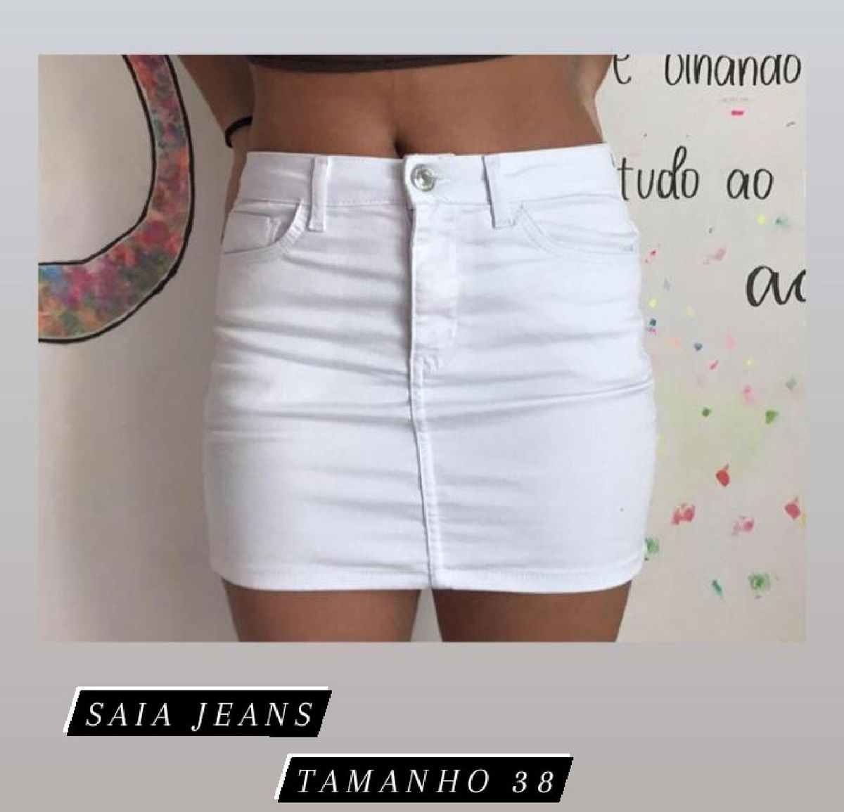 saia jeans branca riachuelo