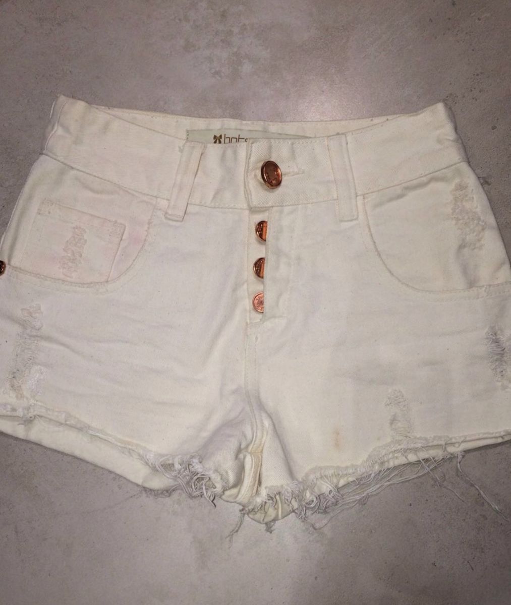 short jeans bege feminino