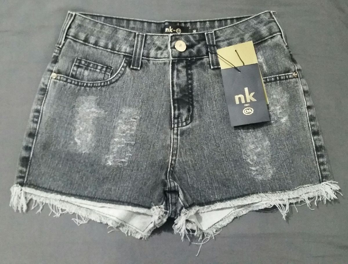 short jeans cintura alta c&a