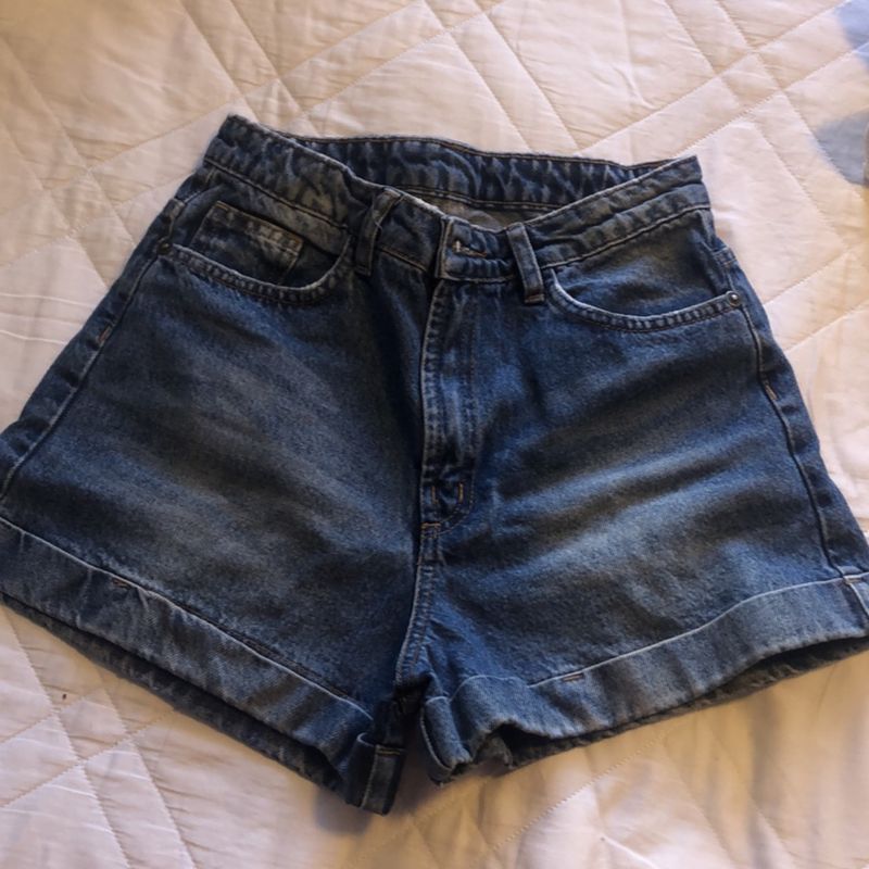 short curto cintura alta jeans