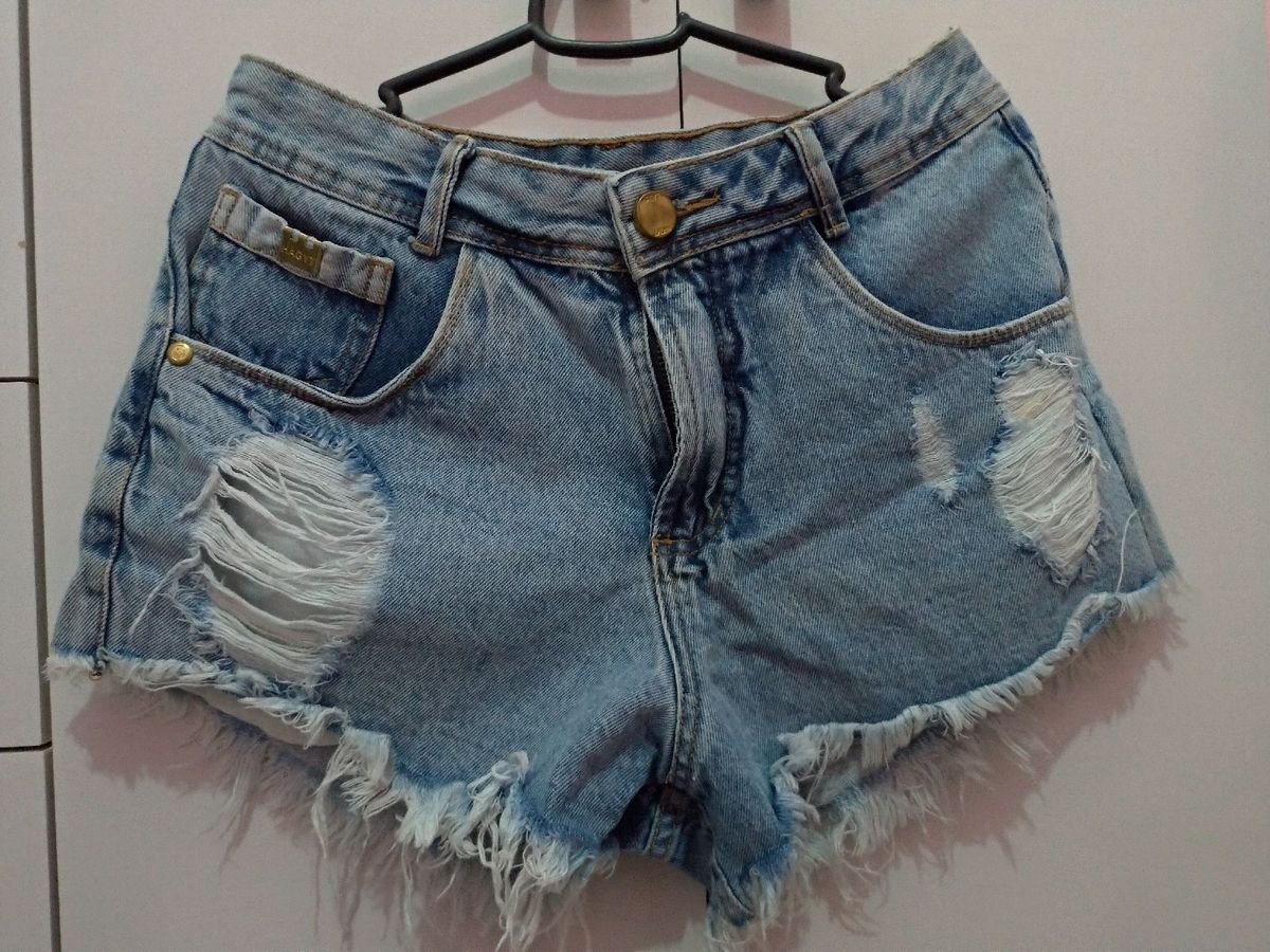 short feminino jeans desfiado