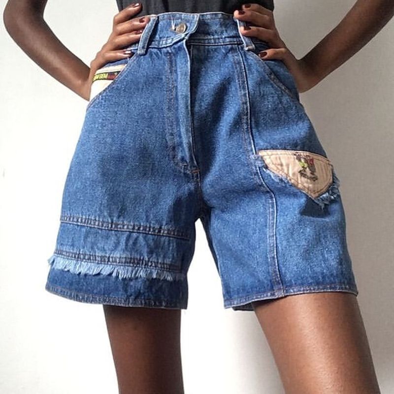 shorts vintage cintura alta