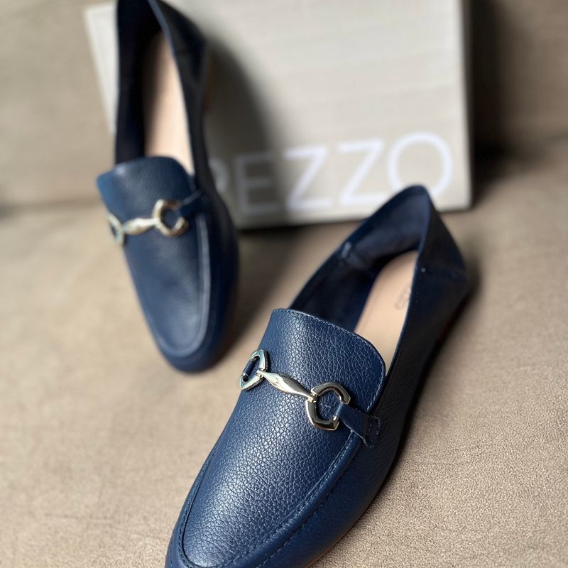 Mocassim Arezzo Azul Novo 39 Sapato Feminino Arezzo Nunca Usado