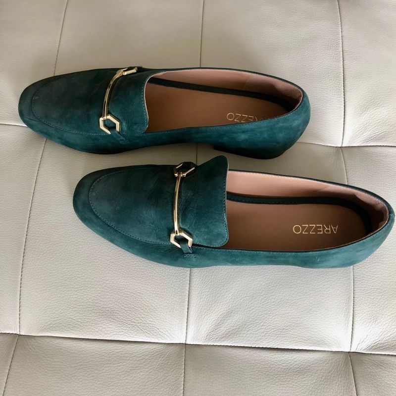 Mocassim Arezzo Verde Musgo Sapato Feminino Arezzo Usado 90276387 enjoei