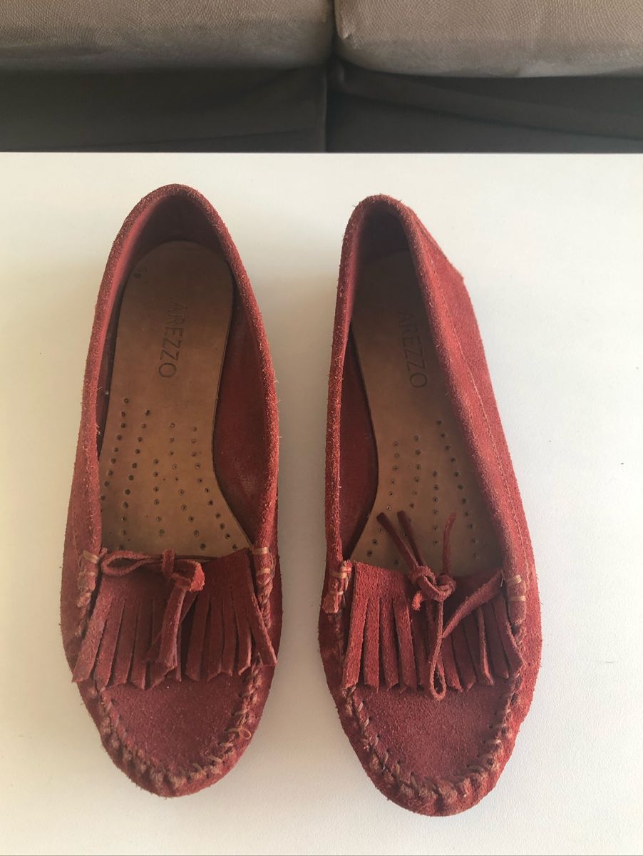 mocassim arezzo vermelho