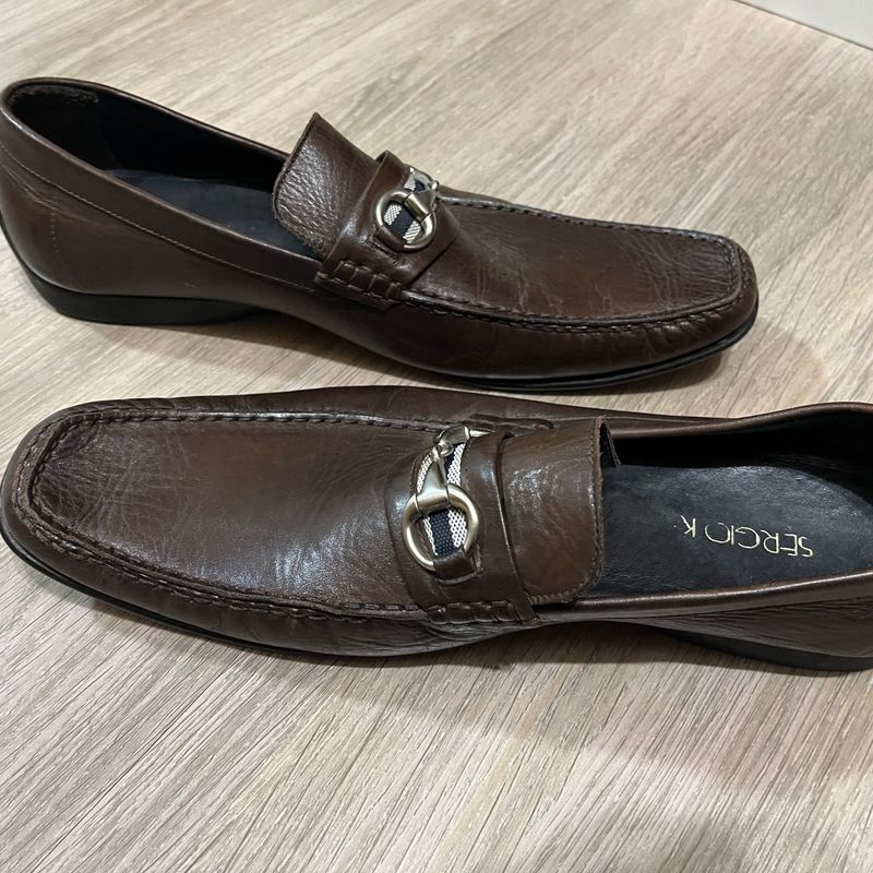 Mocassim Couro Marrom Sérgio K Original 42 Br Sérgio K Usado
