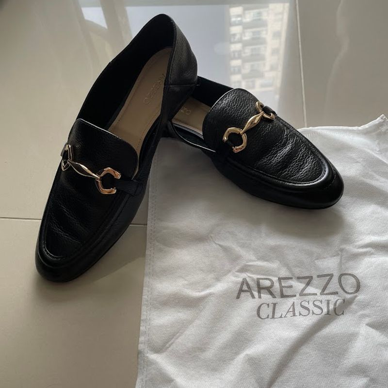 Mocassim de Couro Arezzo Classico Sapato Feminino Arezzo Usado