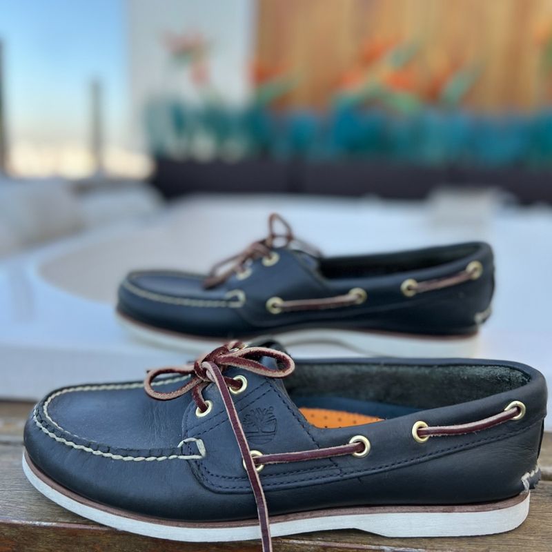 Mocassim Dockside Couro Liso Cadar o Timberland. Tam. 38