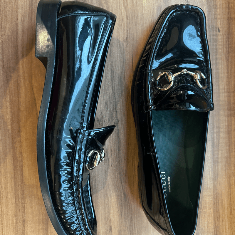 Mocassim Feminino Gucci Original 38,5 Horsebit Loafer Vernice