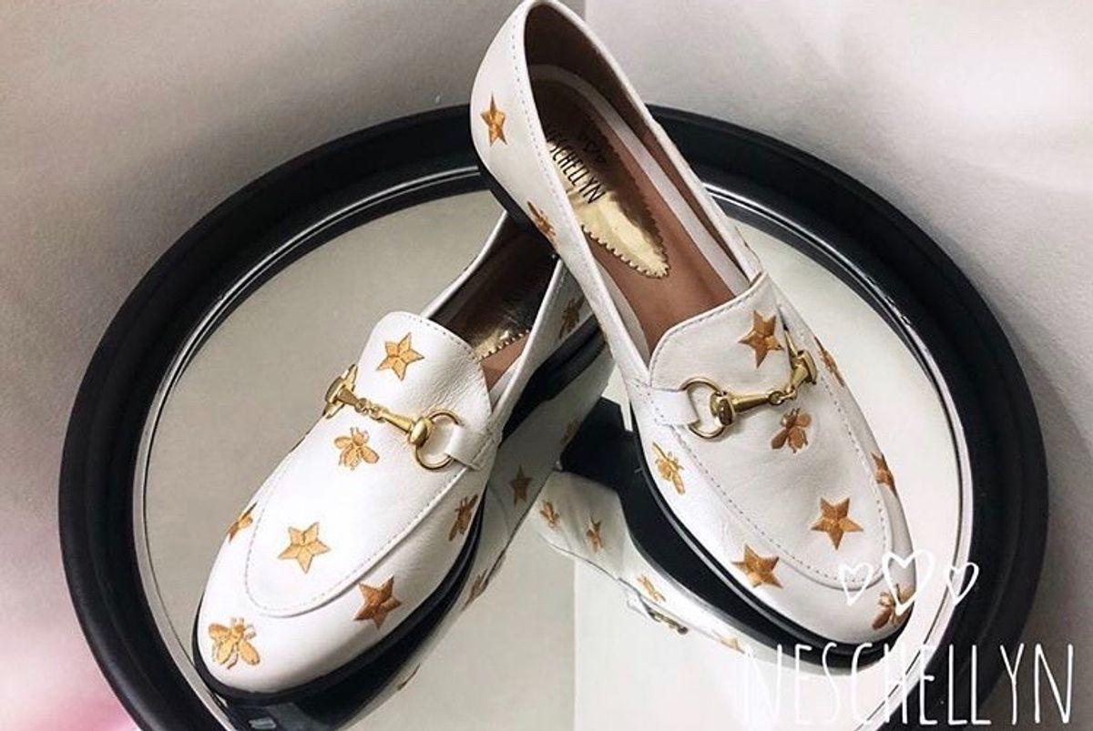 mocassim feminino gucci inspired