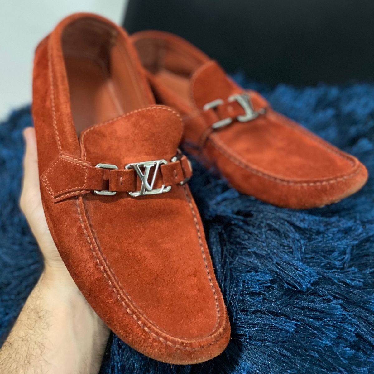 Mocassim Lv Vermelho, Sapato Masculino Louis Vuitton Usado 77684572