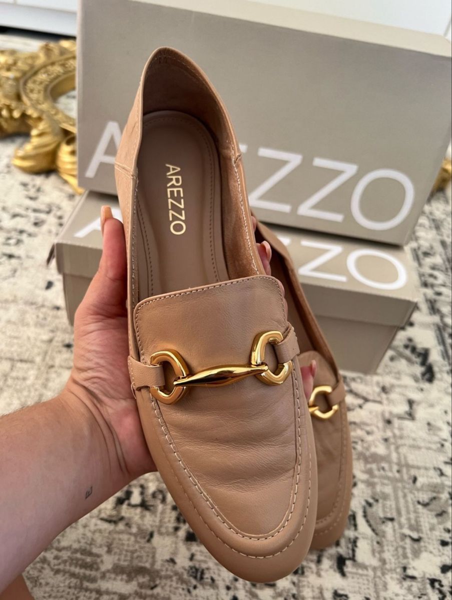 Mocassim Nude Arezzo Sapato Feminino Arezzo Nunca Usado 79070274 enjoei