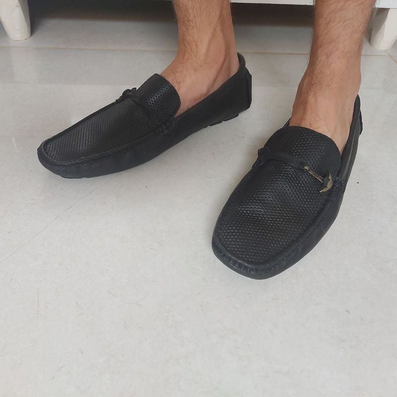 Masculino Couro Preto Mocassim Sergios Mocassim Preto De Couro