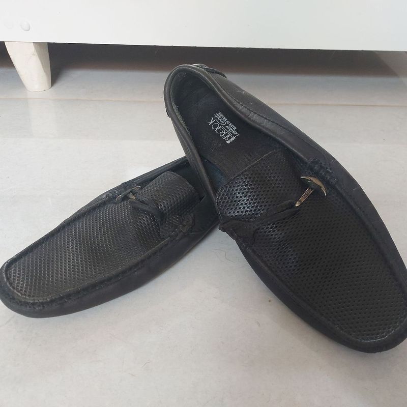 Masculino Couro Preto Mocassim Sergios Mocassim Tratorado Sapato