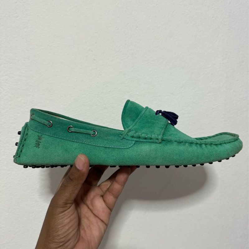 Mocassim Sérgio K Verde Menta Tamanho Couro No Nobuck
