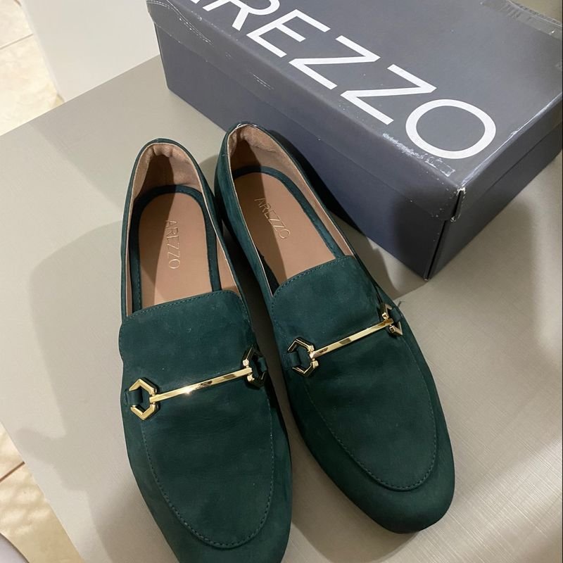 Mocassim Verde Escuro Arezzo Sapato Feminino Arezzo Usado 85804622 enjoei