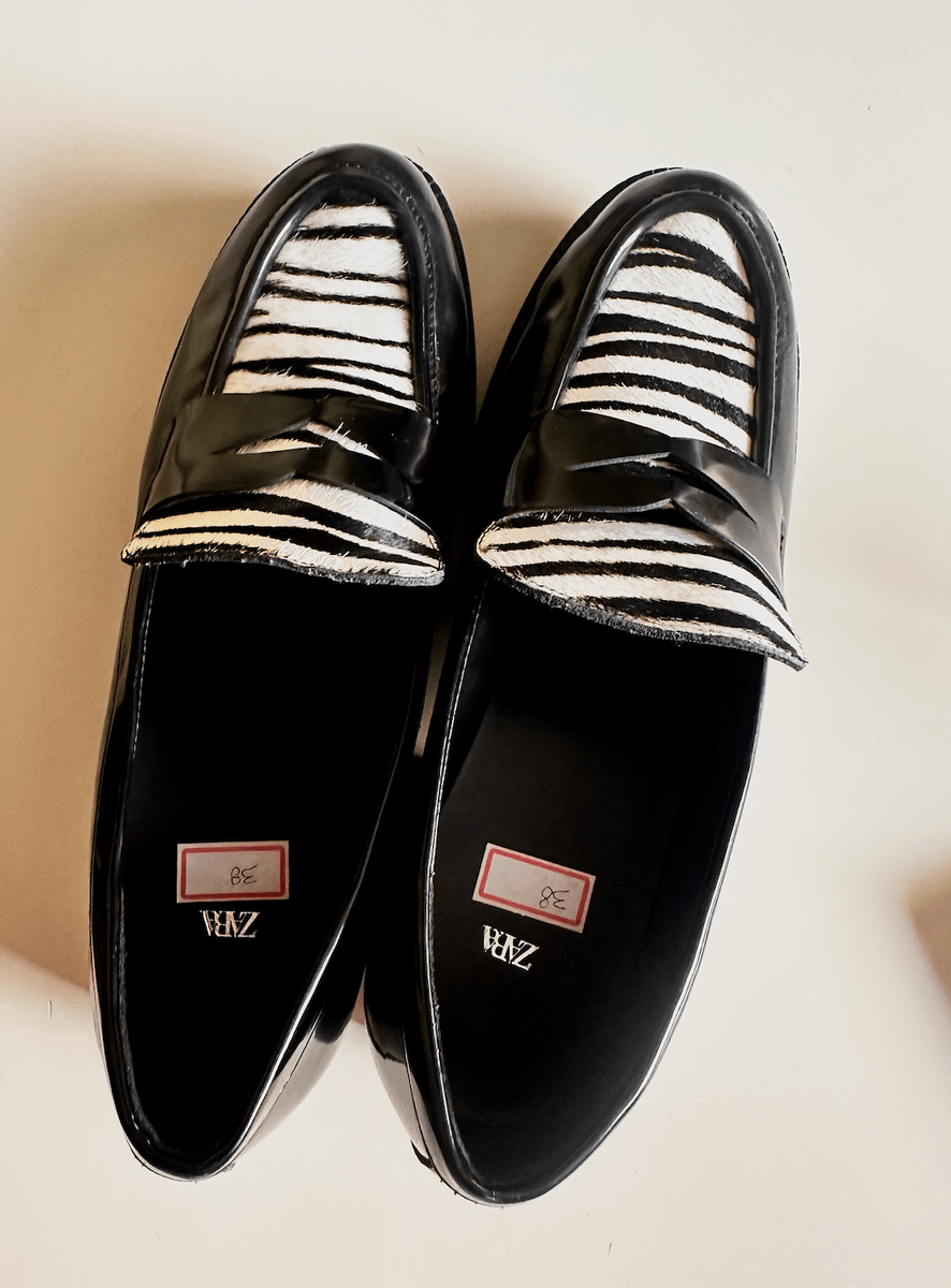 Mocassim Zara + Animal Print 38 | Zara Nunca Usado 110017603