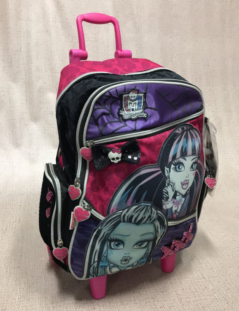 Mochila de Rodinha Escolar Monster High Sestini | Mochila Feminina ...