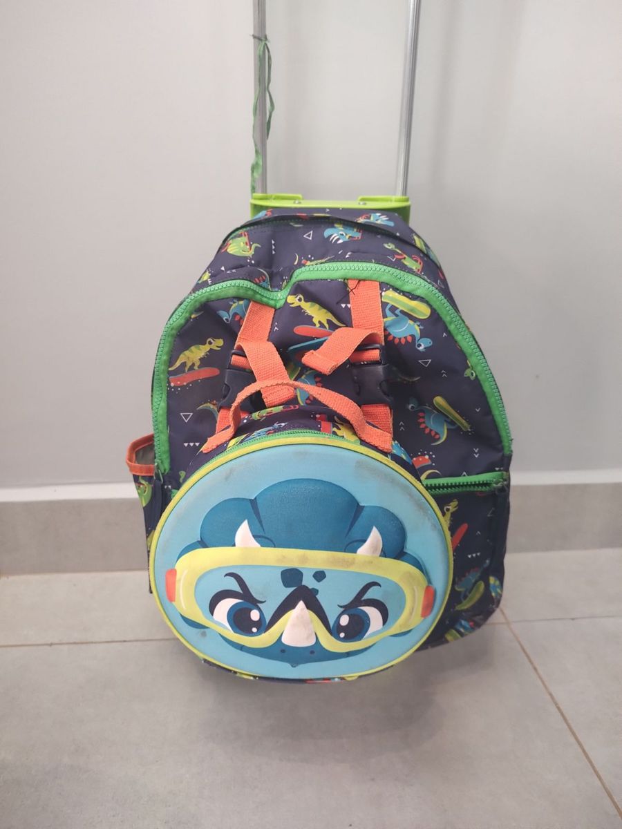 Mochila E Lancheira Puket Dinossauro Com Carrinho Mochila Feminina Puket Usado Enjoei