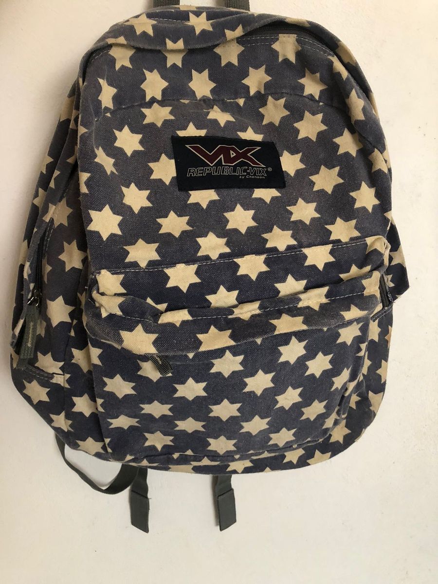 Mochila Escolar Jeans com Estrelas Mochila Feminina Usado