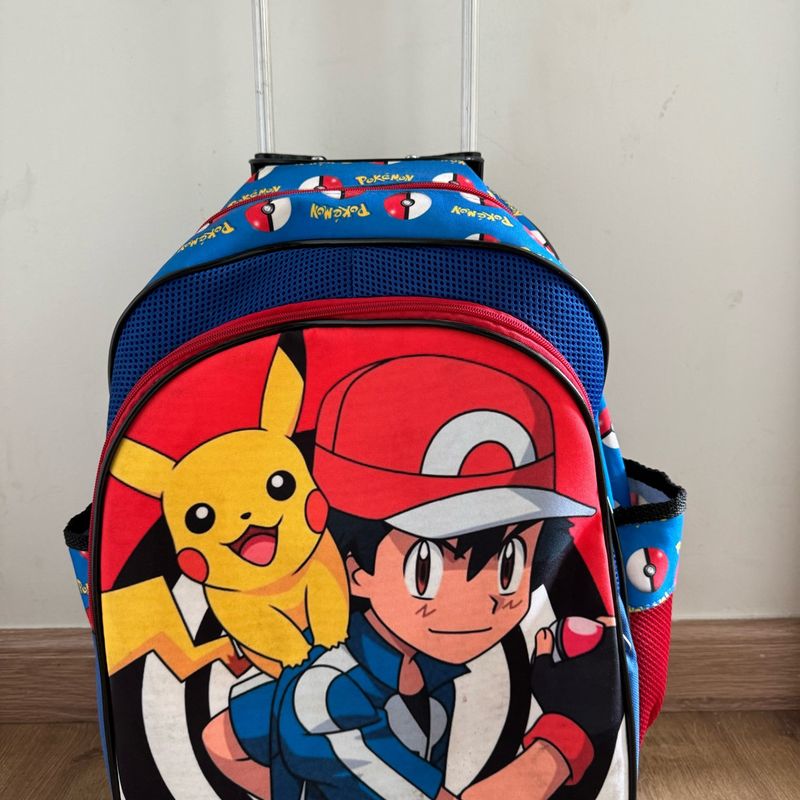 Mochila Escolar Pokemon Pikachu Rodinhas Tam G Usado 110250646