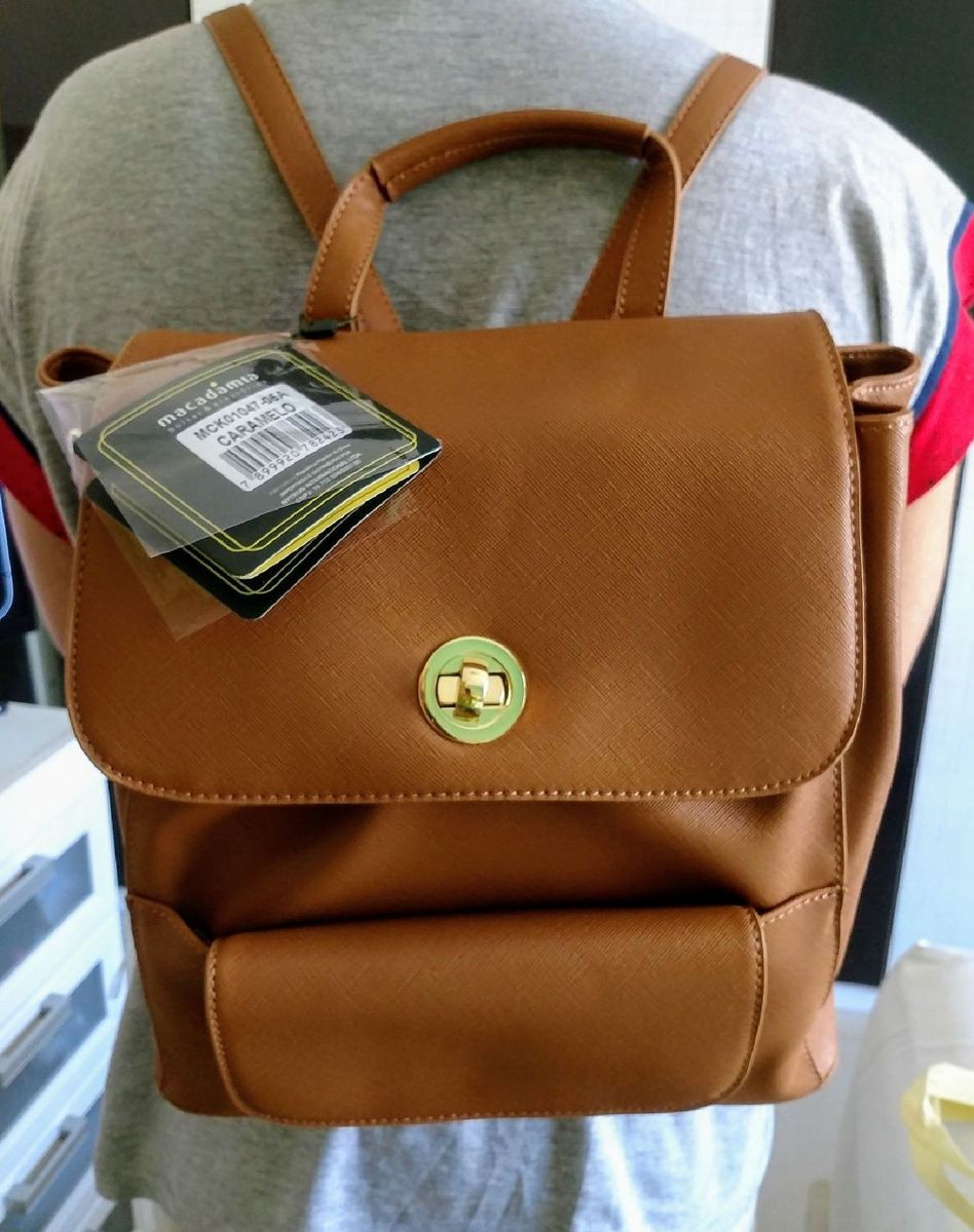 mochila fashion. - mochila macadâmia.