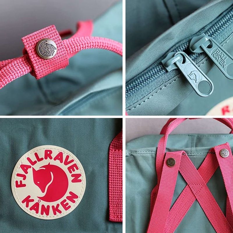 Mochila Fjallraven Kanken Color Azul Real-Flamingo Rosa Unisex