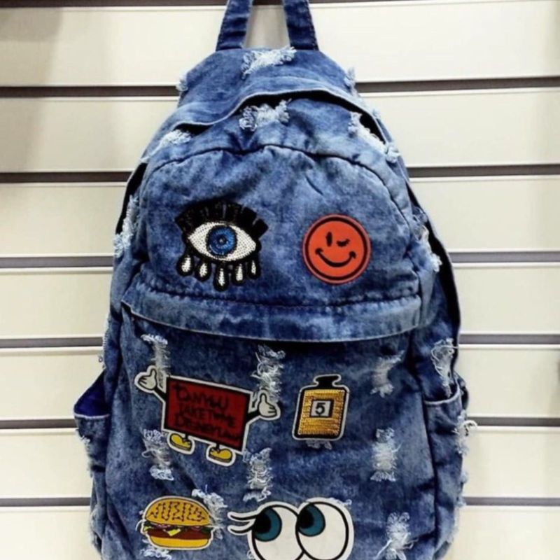 Mochila store jeans patches